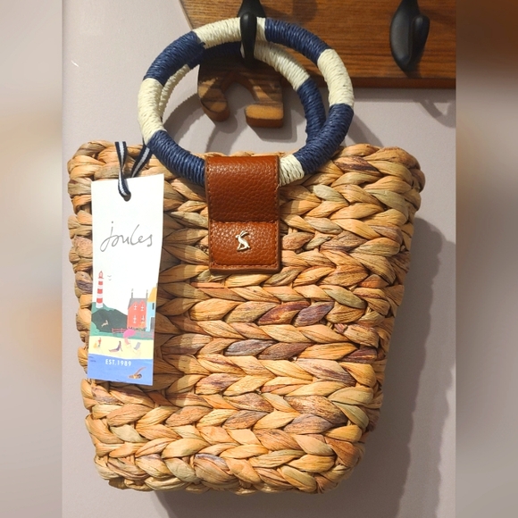 Joules Handbags - Joules Tan and Blue Woven Bag